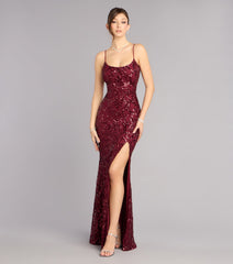 Mari Sequin Lace-Up Formal Dress