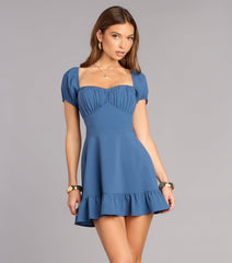 Sweet Moment Lace-Up Skater Dress