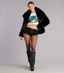 Ultra Game NFL Philadelphia Eagles Crop Sweatshirt