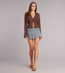 Cool Girl Pinstripe Button Top