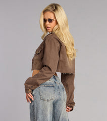 Off Duty Crush Denim Crop Jacket