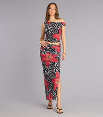 Wild Instinct Zebra Floral Skirt