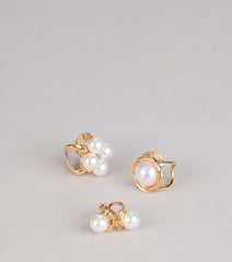 Soft Focus Shine Pearl Three Pack Ring Set
