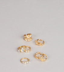 Extra Shine Rhinestone Statement Ring Set