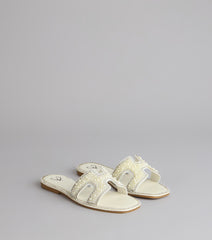 I Do Glam Faux Pearl Rhinestone Sandals