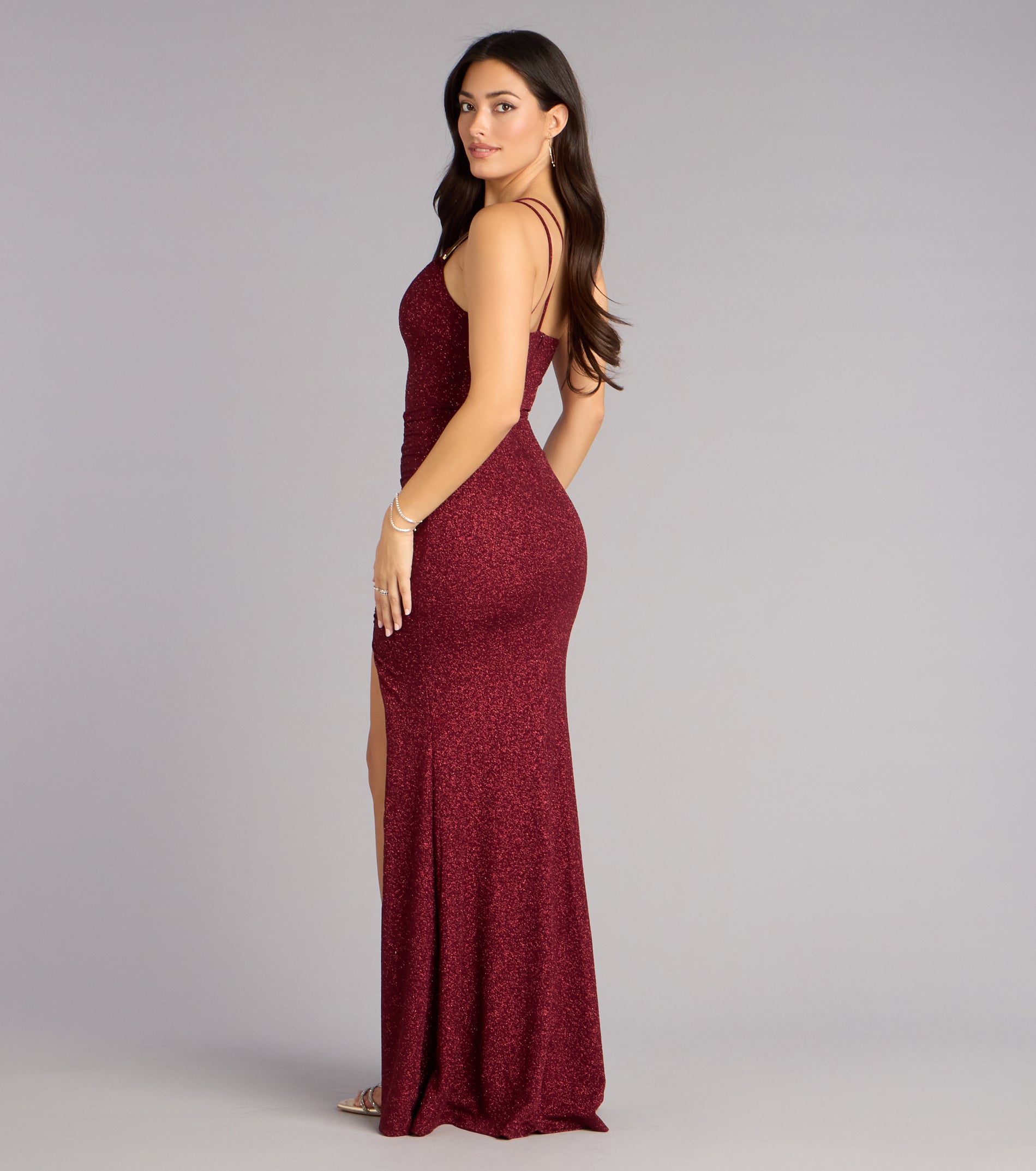 Margot Glitter One Shoulder Mermaid Formal Dress