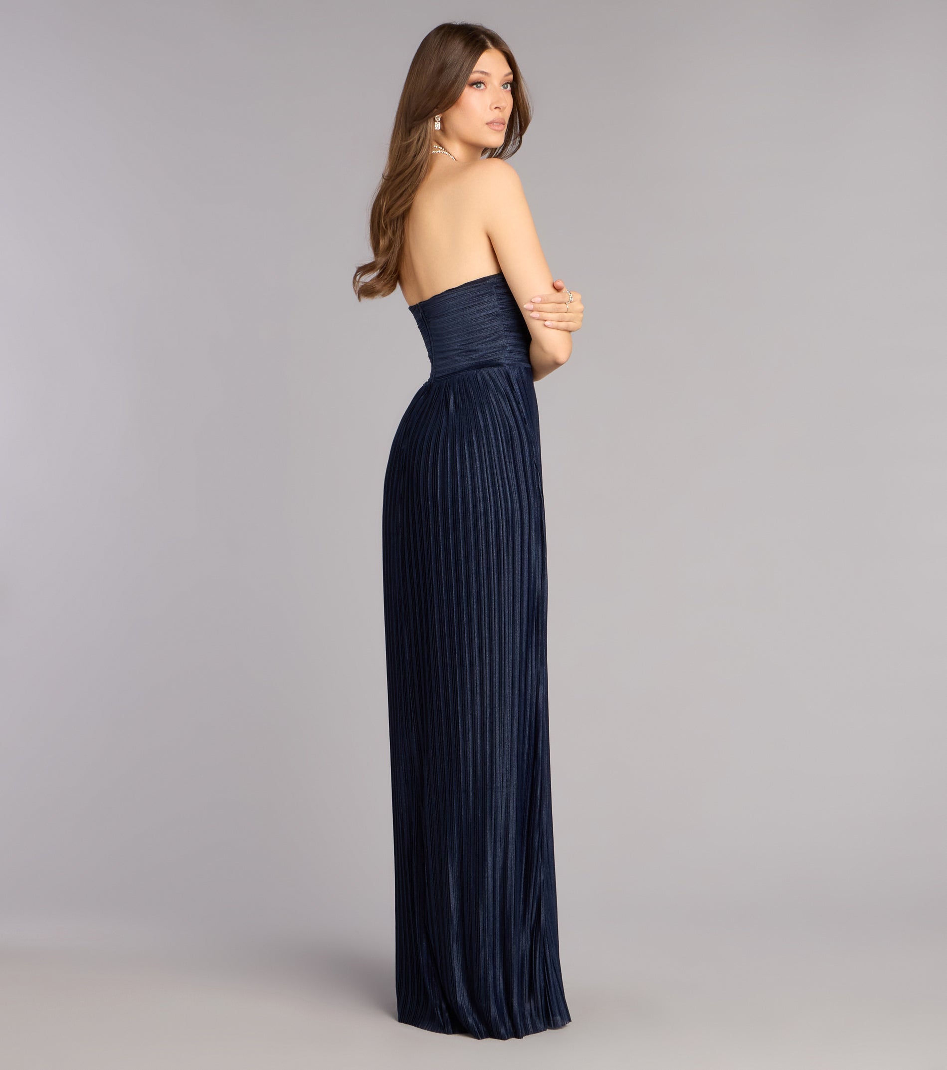 Gaia Strapless A-Line Slit Formal Dress