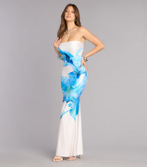 Emmy Floral Cutout Formal Dress