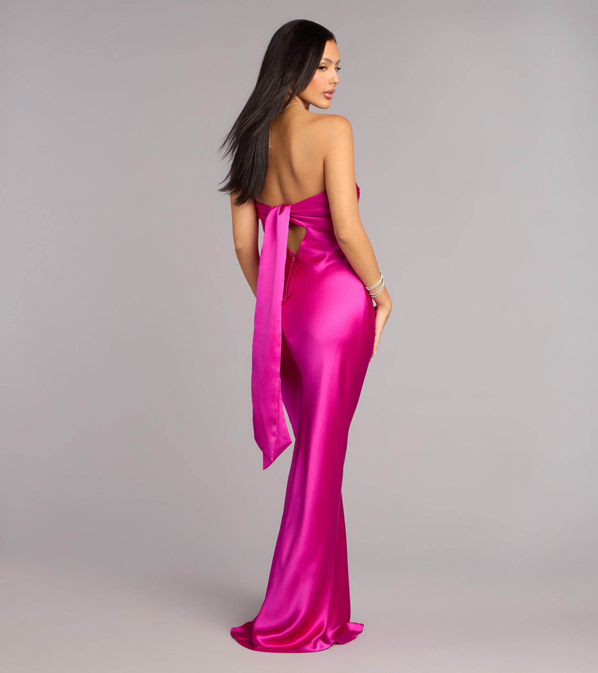 Priya Satin Tie Back Formal Dress