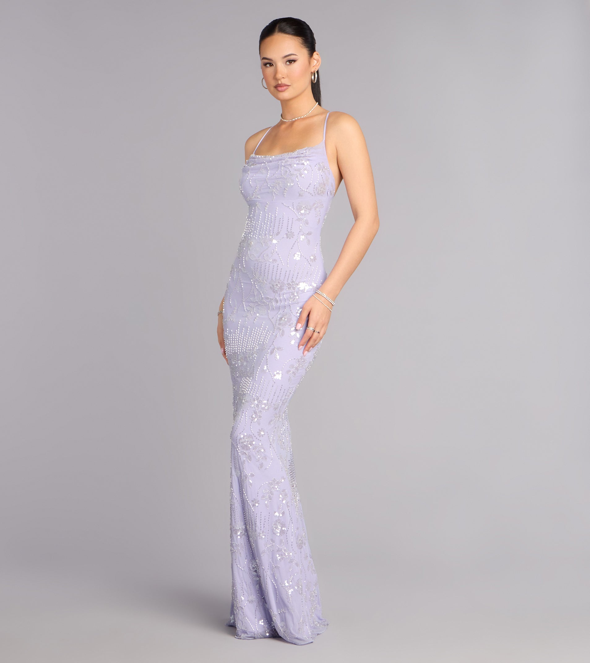 Sera Formal Sequin Beaded Mermaid Dress