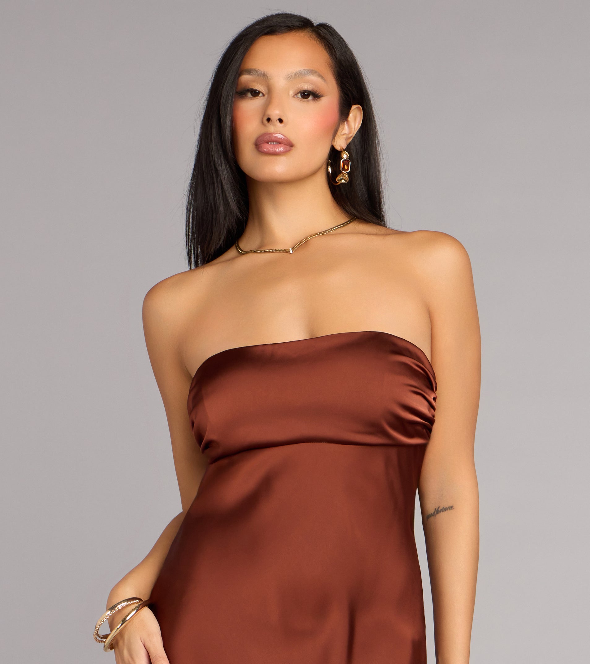Brienna Satin Tie A-Line Formal Dress