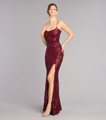 Mari Sequin Lace-Up Formal Dress