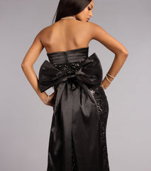 Renee Sequin Bow Mermaid Formal Dress