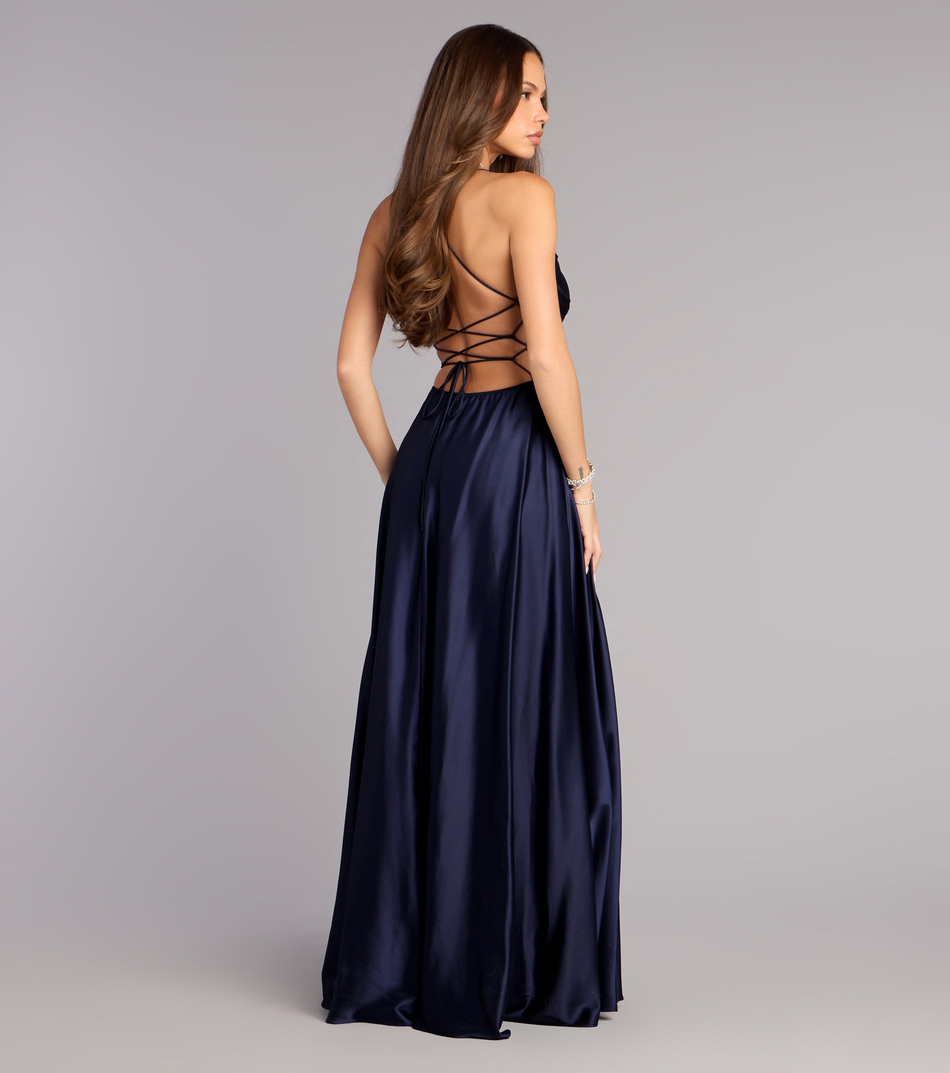 Natasha Satin A-Line Formal Dress