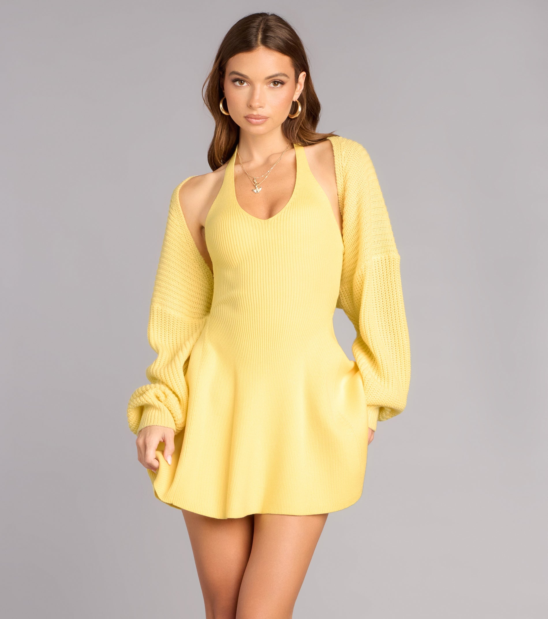 Sweet And Cozy Oversized Knit Sweater Bolero