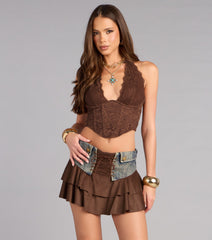 Denim Darling Tiered Mini Skirt