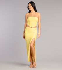 Soft Spoken Chic Flocked Lace Maxi Skirt