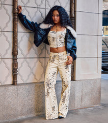 Spotted Muse Leopard Wide-Leg Jeans