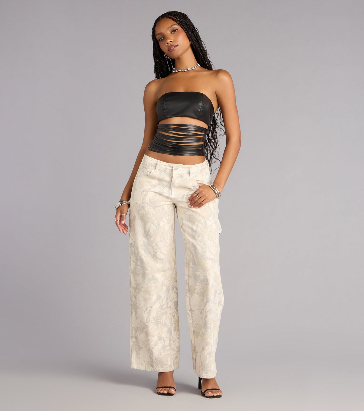 Off Duty Intent Camouflage Straight Leg Jeans