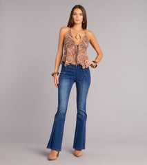 Curve Code V-Waist Flare Denim Jeans