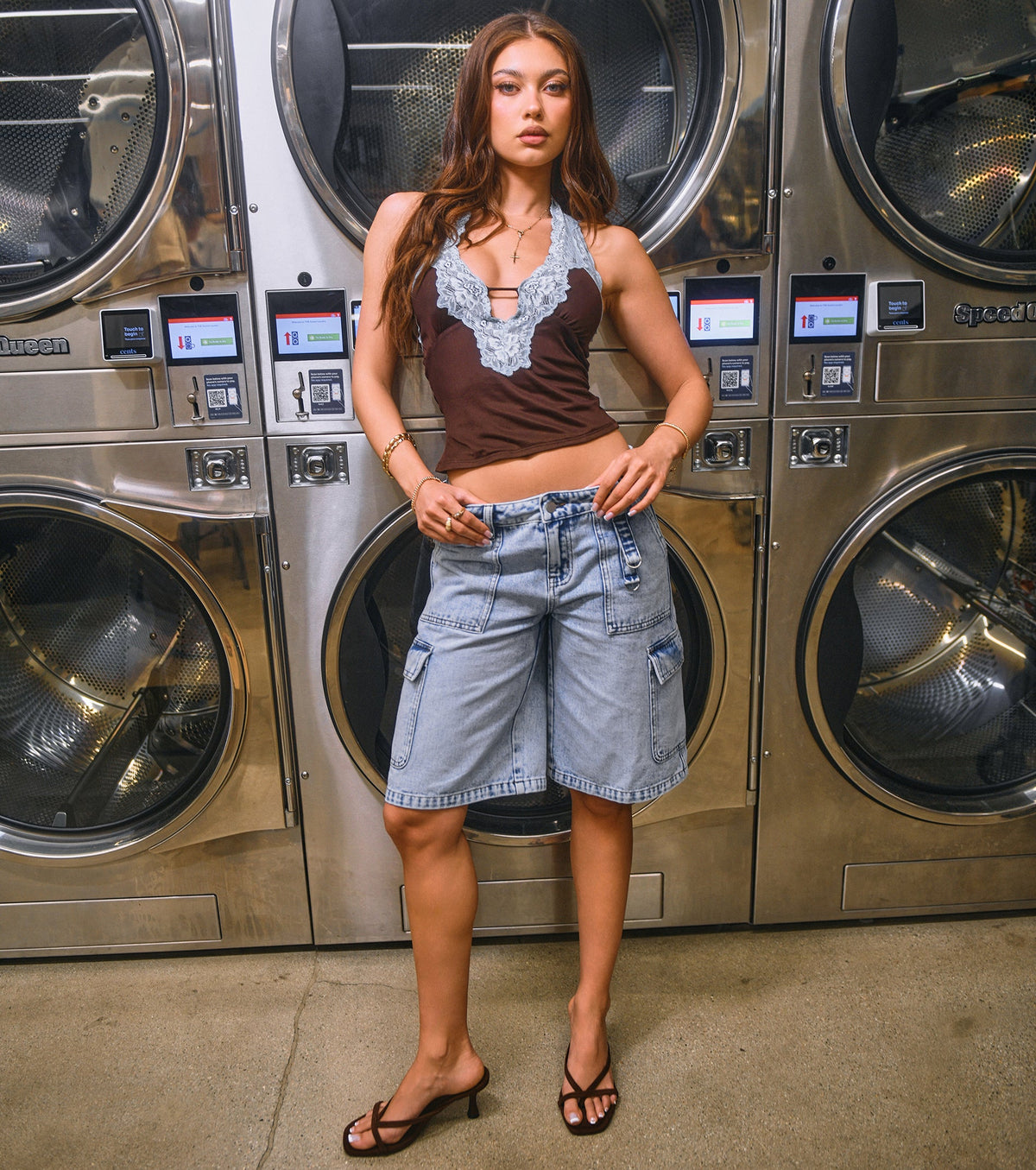 Casual Plans Denim Cargo Jorts