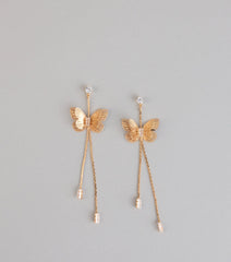 Soft Sparkle Rhinestone Butterfly Earrings