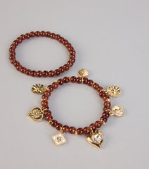Charm Vibes Beaded Bracelet Duo