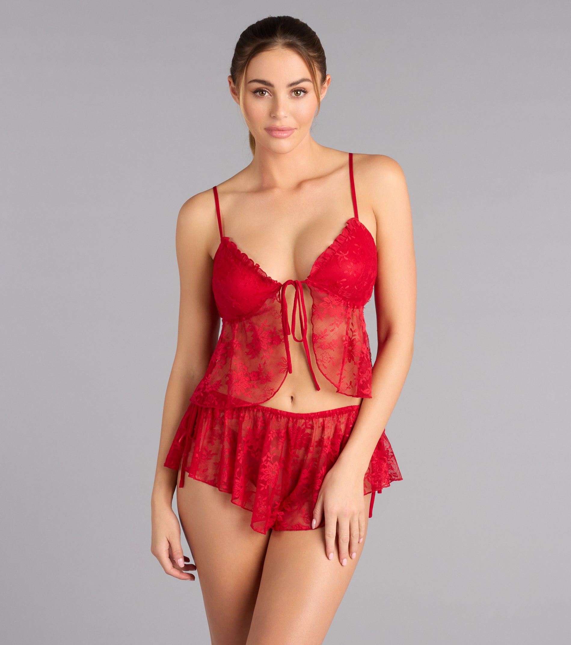 Ruffle Me Darling Lace Camisole Top