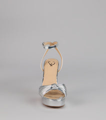 Disco Glow Metallic Knot Platform Heels