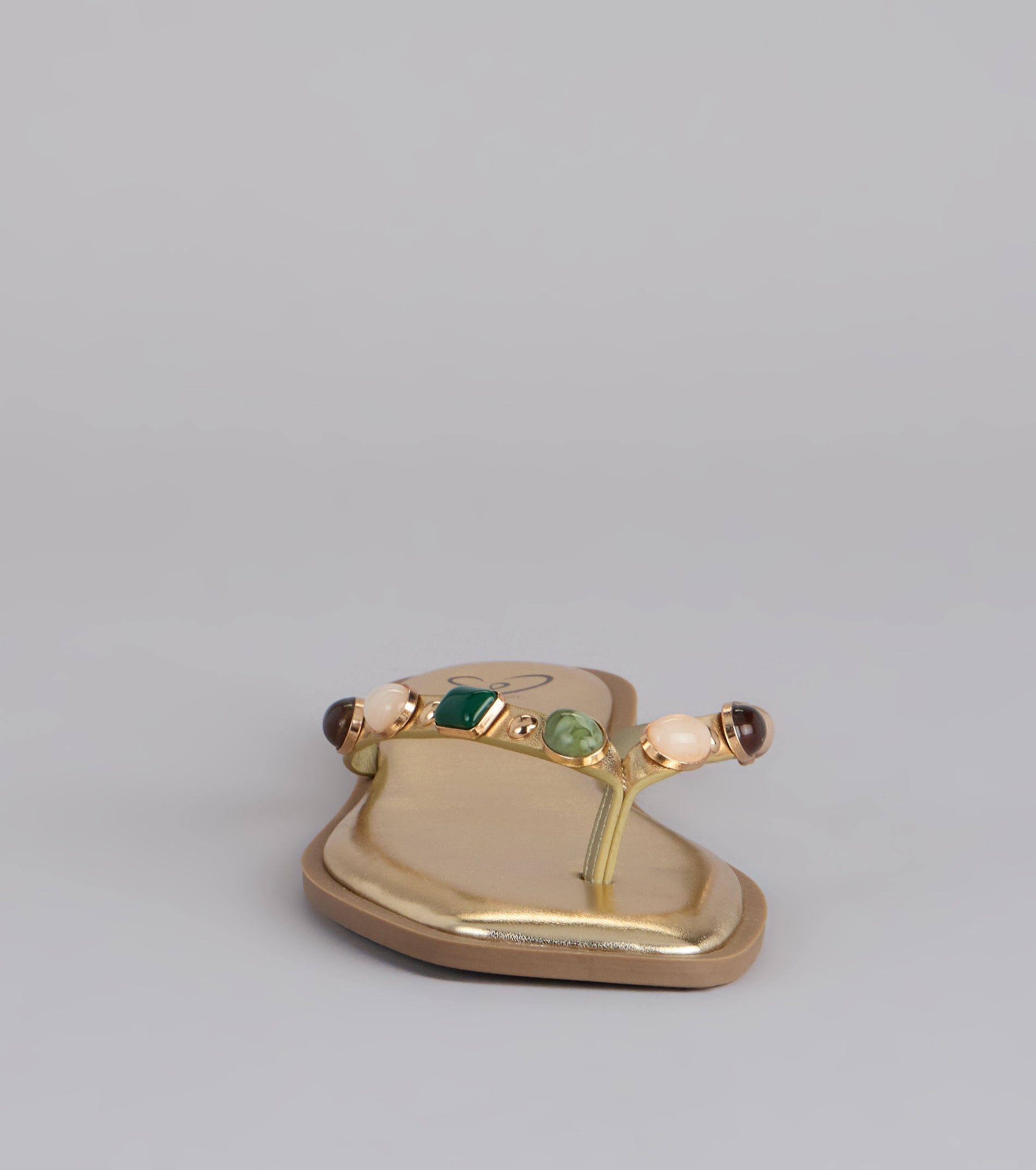 Sunlit Shine Stone Thong Sandals